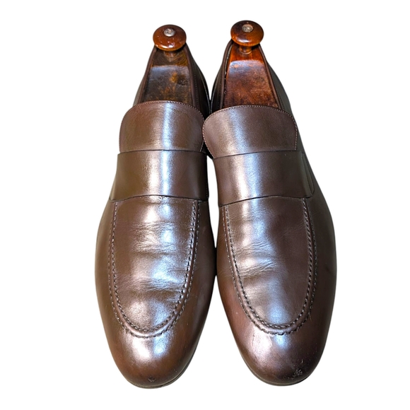 Gucci Dark Brown Leather Loafers - Picture 1 of 7